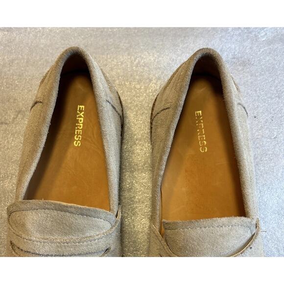 Express Tan Leather Suede Penny Loafers Men\'s Shoes Size 9 main image 5